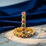 Gold Plated Traditional Bangles for Women | Red & Green Stone Studded Ethnic Bangles – Mehak Fashion Label
