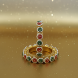 Gold Plated Traditional Bangles for Women | Red & Green Stone Studded Ethnic Bangles – Mehak Fashion Label