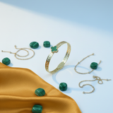 Gold Plated Bracelet for Women | Green Clover Stone Adjustable Designer Bracelet – Mehak Fashion Label