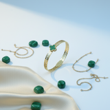 Gold Plated Bracelet for Women | Green Clover Stone Adjustable Designer Bracelet – Mehak Fashion Label