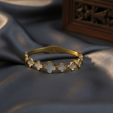 Gold Plated Clover Bracelet for Women | White Enamel Designer Bracelet – Mehak Fashion Label