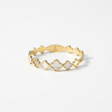 Gold Plated Clover Bracelet for Women | White Enamel Designer Bracelet – Mehak Fashion Label